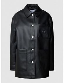 Kurtka z imitacji skóry Calvin Klein Jeans czarna damska EAN Pu Ovs Overshirt