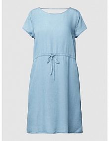 Sukienka jeansowa z lyocellu z wiązanym paskiem Tom Tailor Denim niebieska EAN 1036910