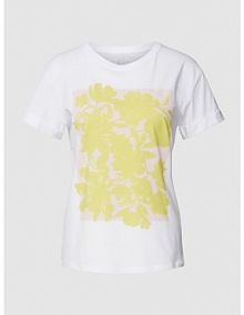 T-shirt z bawełny z nadrukiem z motywem LUISA CERANO biały damski EAN 378036 7770