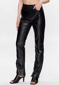 Spodnie skórzane Calvin Klein czarna 