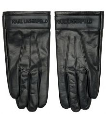 Rękawiczki skórzane KARL LAGERFELD czarne Damskie