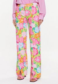 Spodnie eleganckie Chiara Ferragni wielokolorowe damskie Materiałowe