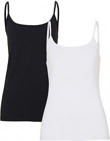 Top na cienkich ramiączkach (2 szt.), z czystej bawełny organicznej  damski Bonprix