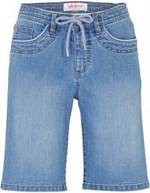 Bermudy dżinsowe Slim Fit mid waist  Bonprix