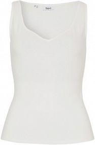 Top w prążek, z dekoltem w serce  damski Bonprix