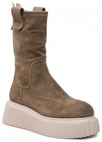 Botki na obcasie AGL brązowe