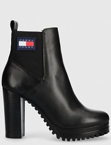 Botki na obcasie Tommy Jeans  czarne EN0EN02439