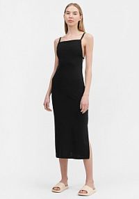 Sukienka maxi czarna 4F 4FSS23TDREF052-20S