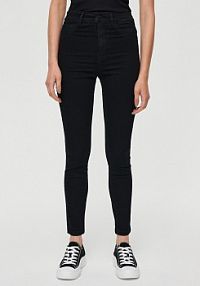 Jeansy skinny fit z wysokim stanem House czarne damskie 6975W-99J