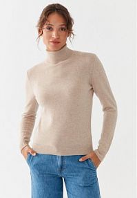 Golf United Colors Of Benetton beżowy damski 1002D2348  Regular Fit