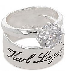 Pierścionek KARL LAGERFELD srebrny Zestaw 2 pierścionków