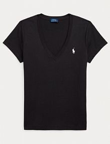 T-shirt Polo Ralph Lauren czarny damski 211902403003  Regular Fit