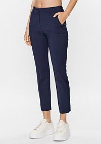 Spodnie eleganckie Weekend Max Mara granatowe damskie Materiałowe