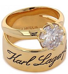 Pierścionek KARL LAGERFELD złoty Zestaw 2 pierścionków