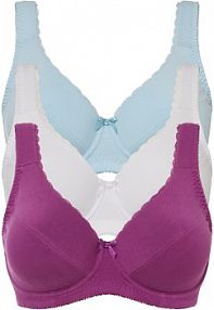 Biustonosz na fiszbinach z bawełną organiczną (3 szt.)  Bonprix