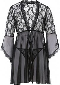 Szlafrok kimono + stringi (kompl. 2-częściowy)  damski Bonprix