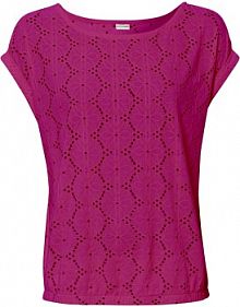Shirt z ażurowym haftem  damska Bonprix
