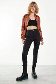 Spodnie Glamorous czarne zielone damskie