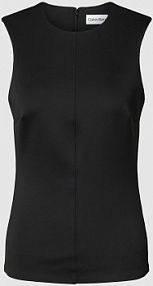 Top bluzkowy z okrągłym dekoltem Calvin Klein Womenswear czarny damski EAN K20K205847