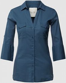 Bluzka koszulowa z kieszenią na piersi Part Two granatowa damska EAN 30305975