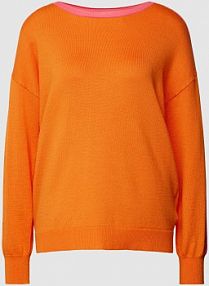Sweter z dzianiny z dodatkiem wełny model Besmock Fransa pomarańczowy damski EAN 20612638