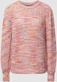 Sweter z dzianiny z efektem melanżu model Linda Fransa pomarańczowy damski EAN 20612468