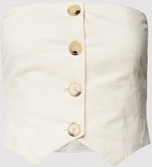 Kamizelka krótka z listwą guzikową model Samuela EDITED biała damska EAN FID CROPPED OA