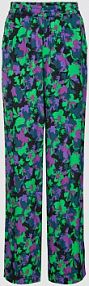 Spodnie materiałowe z kwiatowym wzorem model LICCO YAS czarne damskie EAN 26030642