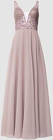 Sukienka wieczorowa obszyta ozdobnymi kamieniami Laona różowa EAN 24213-1320