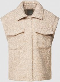 Kamizelka z fakturowanym wzorem model Macha Fransa beżowa damska EAN 20612123