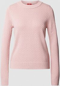 Sweter z dzianiny z fakturowanym wzorem Esprit różowy damski EAN 73EE1I315
