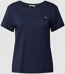 T-shirt z wyhaftowanym logo model SHIELD Gant granatowy damski EAN 4200200