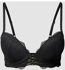 Biustonosz push up z obszyciem koronką model Elenora Lascana czarny EAN PB4209_2