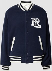 Kurtka baseballowa z froty z wyhaftowanym logo Polo Ralph Lauren granatowa EAN 211910176