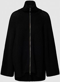 Kurtka z dzianiny o kroju oversized z ażurowym wzorem Windsor czarna damska EAN 30033903