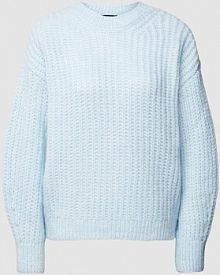 Sweter z dzianiny z prążkowanymi wykończeniami Zero niebieski damski EAN 1082931952