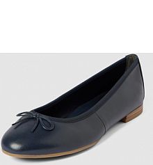 Baleriny skórzane z ozdobną kokardą model BASIC tamaris granatowe EAN 1-22116-41