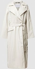 Trencz z wiązanym paskiem model GLOSSY Calvin Klein Jeans beżowy EAN J20J221389