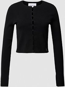 Kardigan z dzianiny z zapięciem na haftkę Calvin Klein Jeans czarny EAN J20J221349