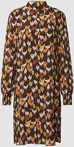 Sukienka koszulowa ze wzorem na całej powierzchni Marc Cain brązowa EAN VC 21.22 W53
