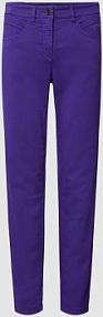 Jeansy z 5 kieszeniami LUISA CERANO fioletowe damskie EAN HO BW GUMMIZUG