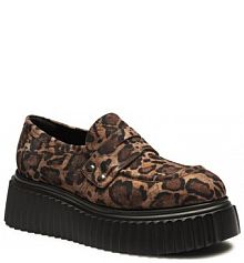 Półbuty na koturnie AGL brązowe