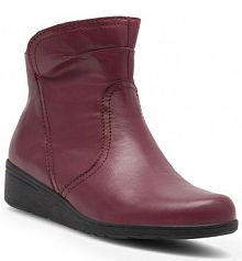 Botki na obcasie Go Soft bordowy