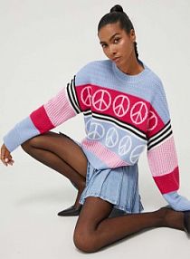 Sweter Moschino Jeans  niebieski damski 0913.8207