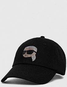 Czapka z daszkiem Karl Lagerfeld  czarna damska 236W3402