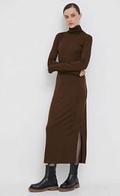 Sukienka maxi Polo Ralph Lauren  brązowa 211910165