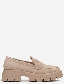 Beżowe mokasyny na Grubej Podeszwie z Protektorem Misal ballada damskie