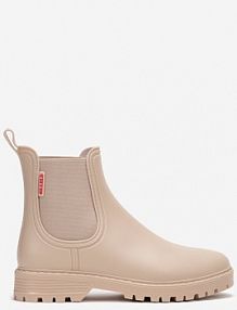 Beżowe Płaskie kalosze w Stylu Sztybletów Ovli Renee damskie