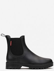 Czarne Płaskie kalosze w Stylu Sztybletów Ovli Renee damskie