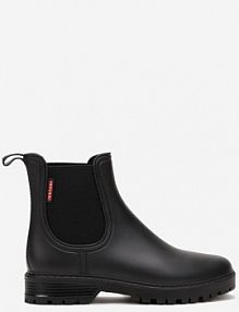 Czarne kalosze z Elastycznymi Wstawkami Zanara Renee damskie